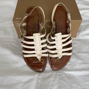 Sam Edelman White Strap Flat Sandals Women Size 8.5